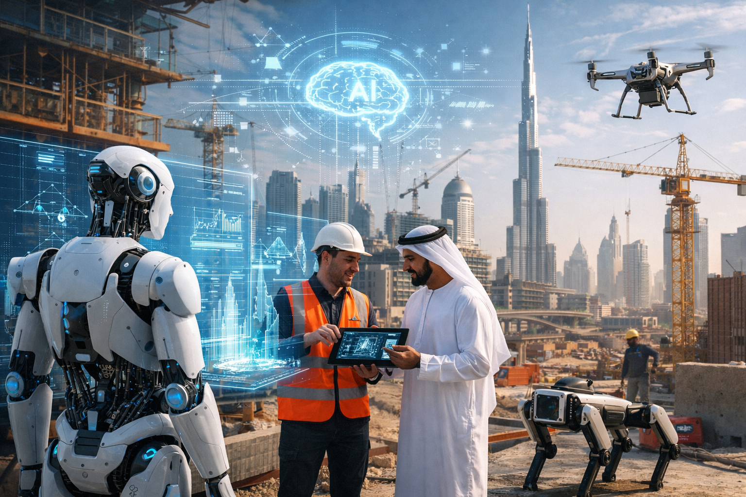 AI technology transforming construction projects in Dubai skyline